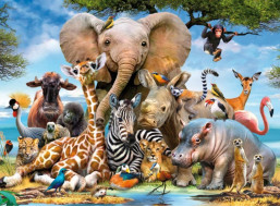 RAVENSBURGER Puzzle Kamaráti z Afriky 300 dielikov