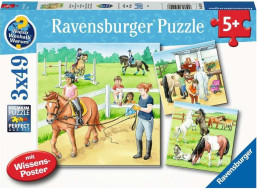 RAVENSBURGER Puzzle Deň u koní 3x49 dielikov