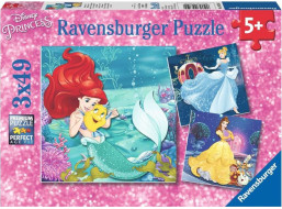 RAVENSBURGER Puzzle Disney princeznej: Dobrodružstvo 3x49 dielikov