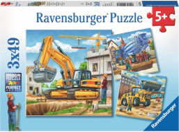 RAVENSBURGER Puzzle Stavebné stroje 3x49 dielikov