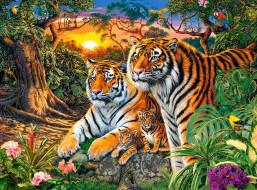 CASTORLAND Puzzle Tigria rodina 2000 dielikov