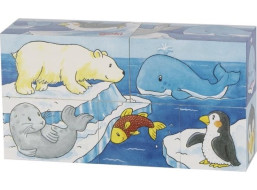 GOKI Drevené kocky Safari a Arktída, 5 kociek