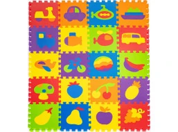 ECOTOYS Penové puzzle Ovocie a doprava (29x29)