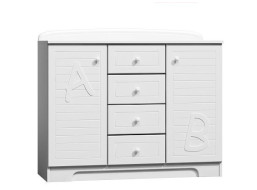 Komoda SCHOOL - TYP B - dub landino/biela