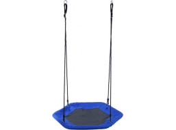 ECOTOYS Šesťhranná hojdačka Čapí hniezdo Modrá (priemer 92 cm)