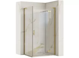 Sprchový kút REA HUGO 100x80 cm - brúsený zlatý