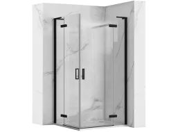 Sprchový kút REA HUGO DOUBLE 80x80 cm - čierny