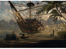 SCHMIDT Puzzle Loď v prístave 1000 dielikov