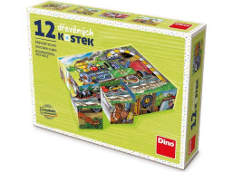 DINO Obrázkové kocky Mašinka, 12 kociek