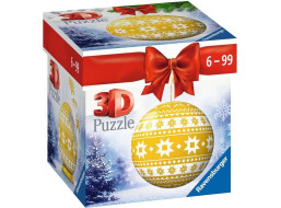 RAVENSBURGER Puzzleball Vianočná ozdoba žltá s nórskym vzorom 56 dielikov