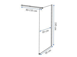 Kúpeľňová pevná zástena AERO 90 cm