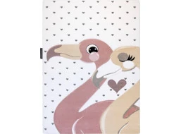 Detský kusový koberec Petit Flamingos hearts cream