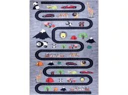 Detský kusový koberec Bambino 2092 Streets cars anthracite
