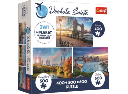TREFL Puzzle Okolo sveta: Londýn, New York a Sydney 400 + 500 + 600 dielikov