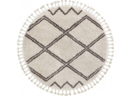 Kusový koberec Berber Asila cream and brown kruh