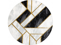 Kusový koberec Emerald 1015 black and gold kruh