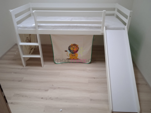 Detská vyvýšená posteľ SAFARI - BIELA