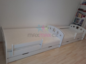Detská posteľ so zásuvkou 180x90 cm s výrezom HVIEZDIČKY