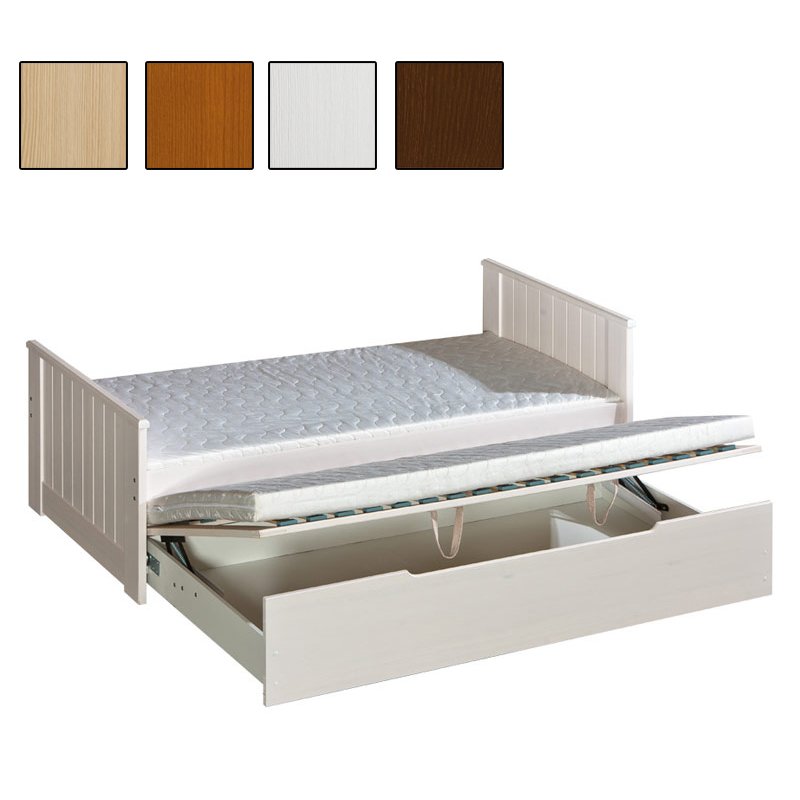 Detska Posteľ S Vysuvnou Pristelkou Z Masivu 200x90cm So Zasuvkou