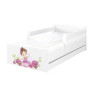 Detská posteľ MAX - 200x90 cm - FLOWER Baletka - biela