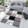 Kusový koberec JAVA Tiles - šedý/červený