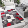 Kusový koberec TAPIS Retro - sivý/červený