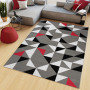 Kusový koberec MAYA Geometric - červený/sivý