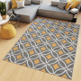 Kusový koberec MAYA Pattern - žltý/sivý