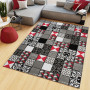 Kusový koberec MAYA Tiles - červený/sivý