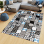 Kusový koberec MAYA Tiles - modrý/sivý