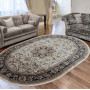 Kusový koberec NOBLE ornament oval - krémový/tmavomodrý