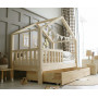 Detská domčeková posteľ z masívu borovice Bedhouse FENCE (so šuplíkom/s prístelkou) - 180x80 cm