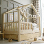 Detská domčeková posteľ z masívu borovice Bedhouse FENCE (so šuplíkom/s prístelkou) - 200x90 cm