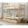 Detská poschodová posteľ z masívu borovice LEGEND so šuplíkmi - 200x90 cm