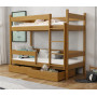 Detská poschodová posteľ z masívu borovice LEGEND so šuplíkmi - 200x90 cm