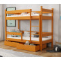 Detská poschodová posteľ z masívu borovice LEGEND so šuplíkmi - 200x90 cm