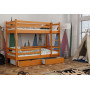 Detská poschodová posteľ z masívu borovice LEGEND PLUS so šuplíkmi - 200x90 cm
