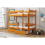 Detská poschodová posteľ z masívu borovice LEGEND so šuplíkmi - 200x90 cm