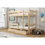 Detská poschodová posteľ z masívu borovice LEGEND so šuplíkmi - 180x80 cm