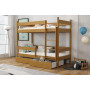 Detská poschodová posteľ z masívu borovice LEGEND so šuplíkmi - 180x80 cm