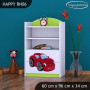 Detský úložný regál RED CAR - TYP 6 - NÍZKY