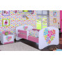 Detská posteľ bez šuplíku 180x90cm KVETINKY v srdiečku