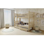 Detská poschodová posteľ z MASÍVU 180x80cm so zásuvkami - M07 bezfarebný lak