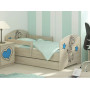 Detská posteľ s výrezom ŽIRAFA - modrá 140x70 cm