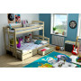 Detská poschodová posteľ s rozšíreným spodným łóżkom z masívu bez šuplíku - PPS001