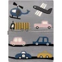 Detský kusový koberec Petit Toys cars grey