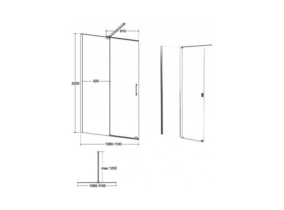 Walk-in sprchová zástena VAYO