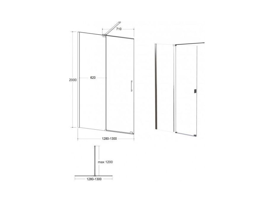 Walk-in sprchová zástena VAYO BLACK