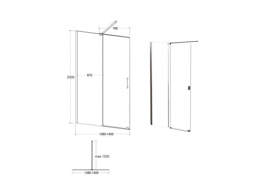 Walk-in sprchová zástena VAYO