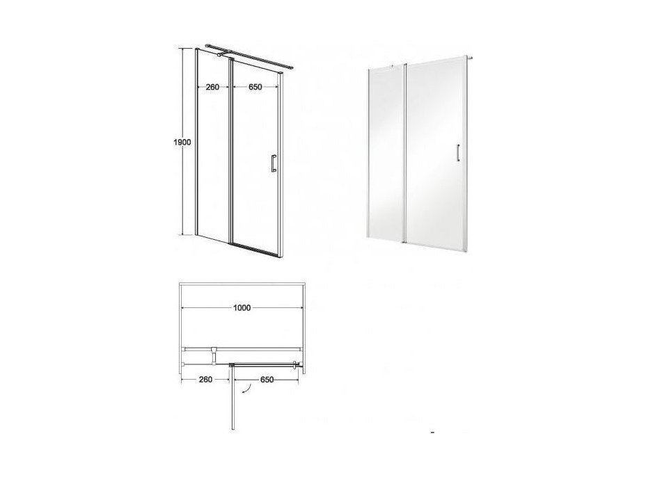 Sprchové dvere EXO-C BLACK bezrámové